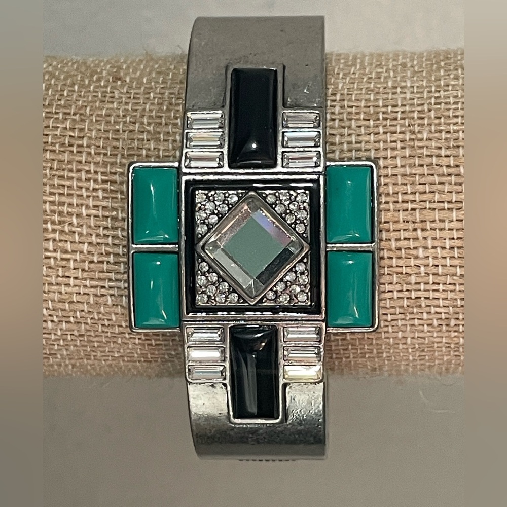 Lia Sophia Turquoise and silver toned Bracelet 7 1/4” cuff